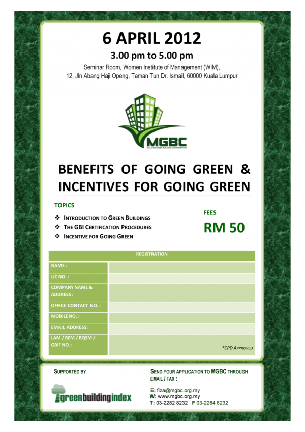Benefits of Going Green & Incentives for Going Green Malaysia Green